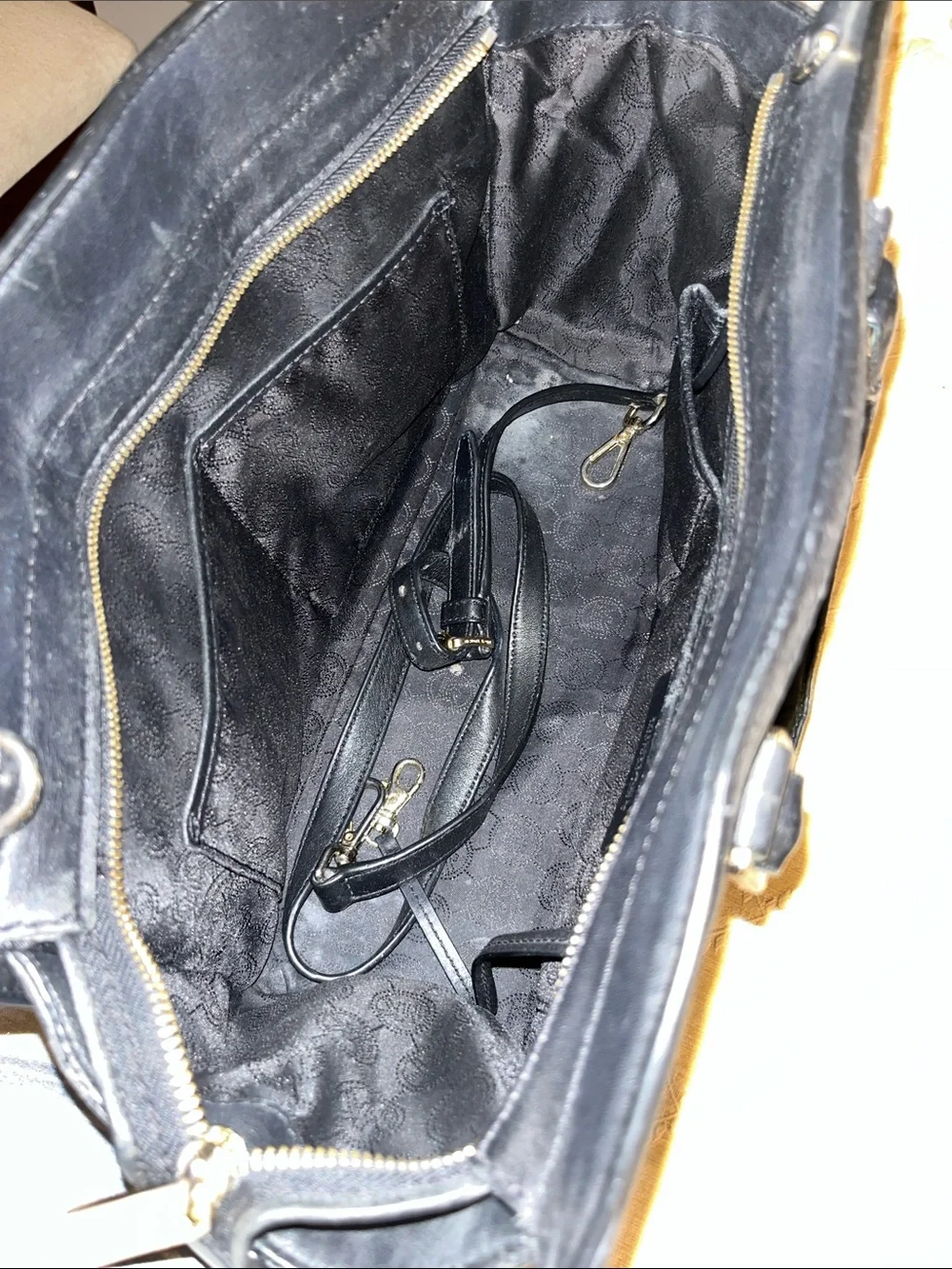 Michael Kors Selma Black Quilted Satchel with Gold Hardware